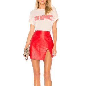 [Superdown] “Trinity” faux leather mini skirt red Revolve